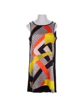 Tunic Top Womens Size XL Hi Lo Multi Color Abstract Stretchy Sleeveless